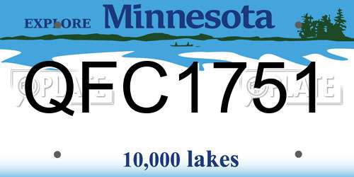 QFC1751 Minnesota License Plate