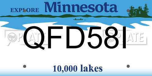 QFD58I Minnesota License Plate