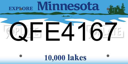 QFE4167 Minnesota License Plate