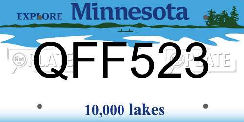 QFF523 Minnesota License Plate
