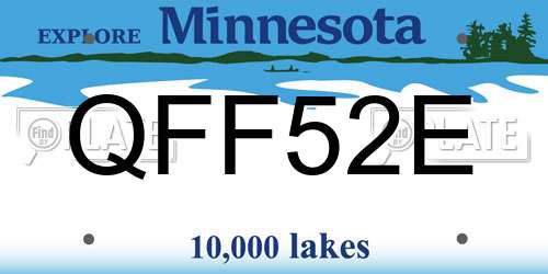 QFF52E Minnesota License Plate