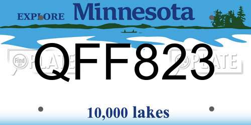 QFF823 Minnesota License Plate
