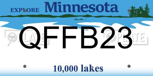 QFFB23 Minnesota License Plate