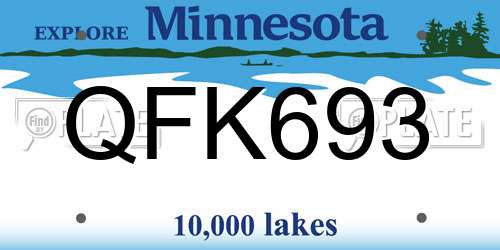 QFK693 Minnesota License Plate