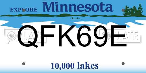 QFK69E Minnesota License Plate