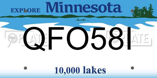 QFO58I Minnesota License Plate