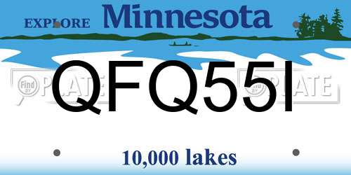 QFQ55I Minnesota License Plate