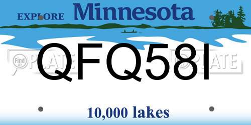 QFQ58I Minnesota License Plate