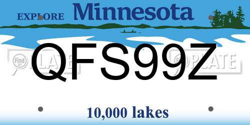 QFS99Z Minnesota License Plate