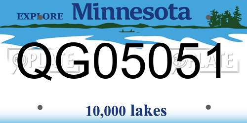 QG05051 Minnesota License Plate