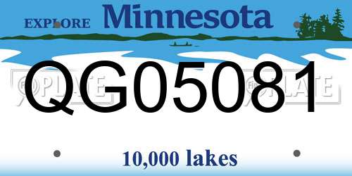 QG05081 Minnesota License Plate