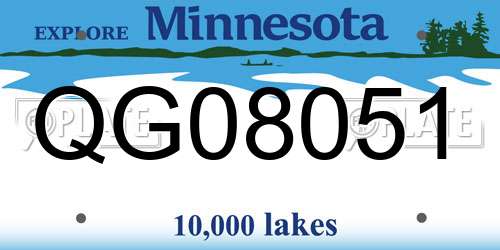QG08051 Minnesota License Plate