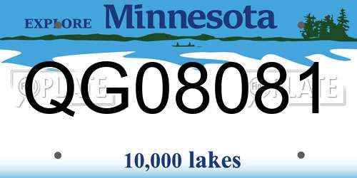 QG08081 Minnesota License Plate