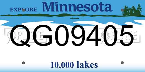 QG09405 Minnesota License Plate