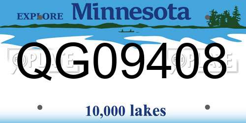 QG09408 Minnesota License Plate