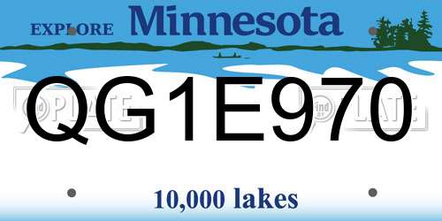 QG1E970 Minnesota License Plate