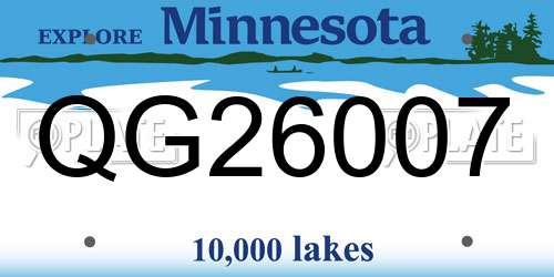 QG26007 Minnesota License Plate