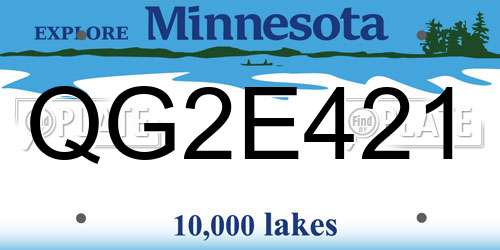 QG2E421 Minnesota License Plate