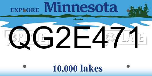 QG2E471 Minnesota License Plate