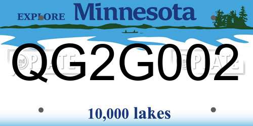 QG2G002 Minnesota License Plate