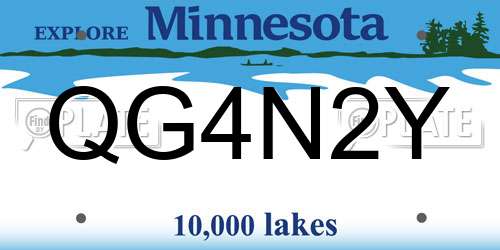 QG4N2Y Minnesota License Plate