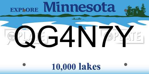 QG4N7Y Minnesota License Plate