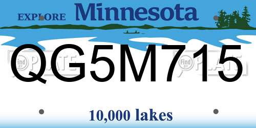 QG5M715 Minnesota License Plate