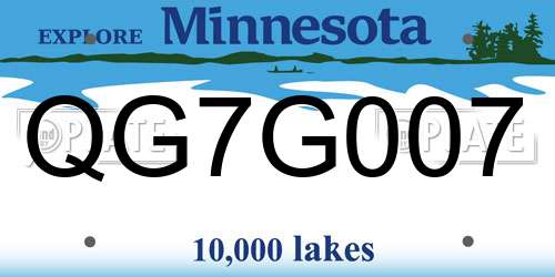 QG7G007 Minnesota License Plate