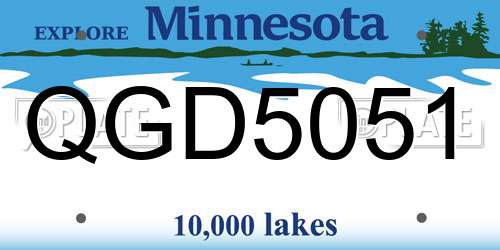 QGD5051 Minnesota License Plate