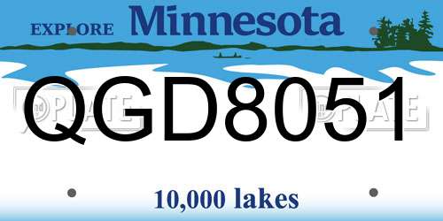 QGD8051 Minnesota License Plate