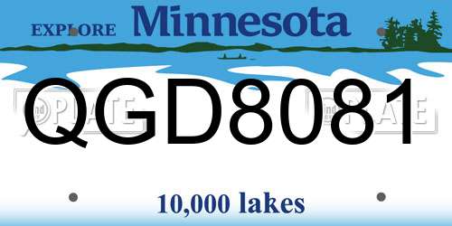 QGD8081 Minnesota License Plate