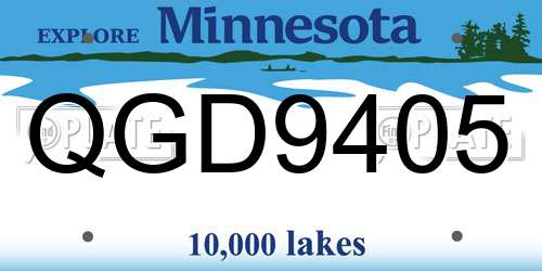 QGD9405 Minnesota License Plate