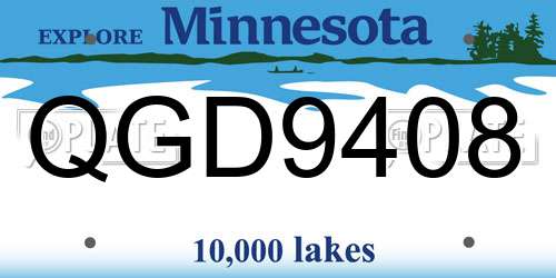 QGD9408 Minnesota License Plate
