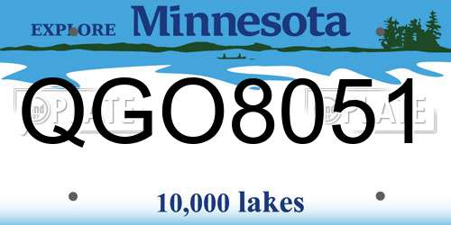 QGO8051 Minnesota License Plate