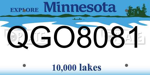 QGO8081 Minnesota License Plate
