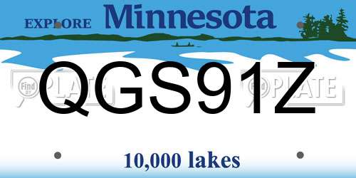 QGS91Z Minnesota License Plate