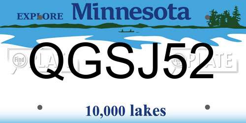 QGSJ52 Minnesota License Plate