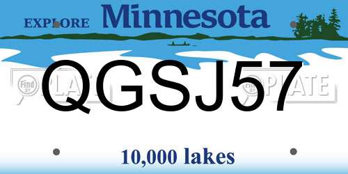 QGSJ57 Minnesota License Plate