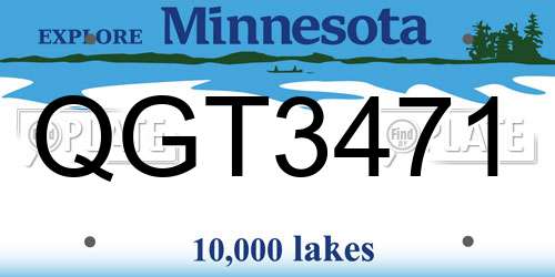 QGT3471 Minnesota License Plate