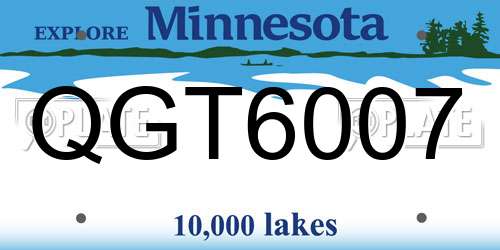 QGT6007 Minnesota License Plate