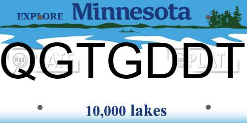 QGTGDDT Minnesota License Plate