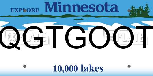 QGTGOOT Minnesota License Plate