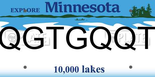QGTGQQT Minnesota License Plate