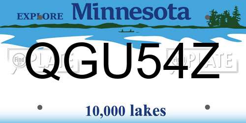 QGU54Z Minnesota License Plate