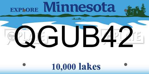 QGUB42 Minnesota License Plate