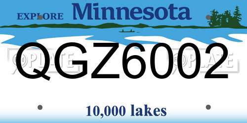 QGZ6002 Minnesota License Plate