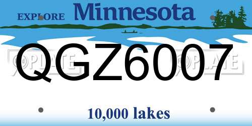 QGZ6007 Minnesota License Plate