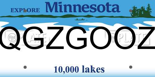 QGZGOOZ Minnesota License Plate