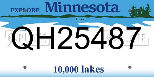 QH25487 Minnesota License Plate