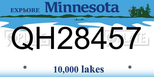 QH28457 Minnesota License Plate